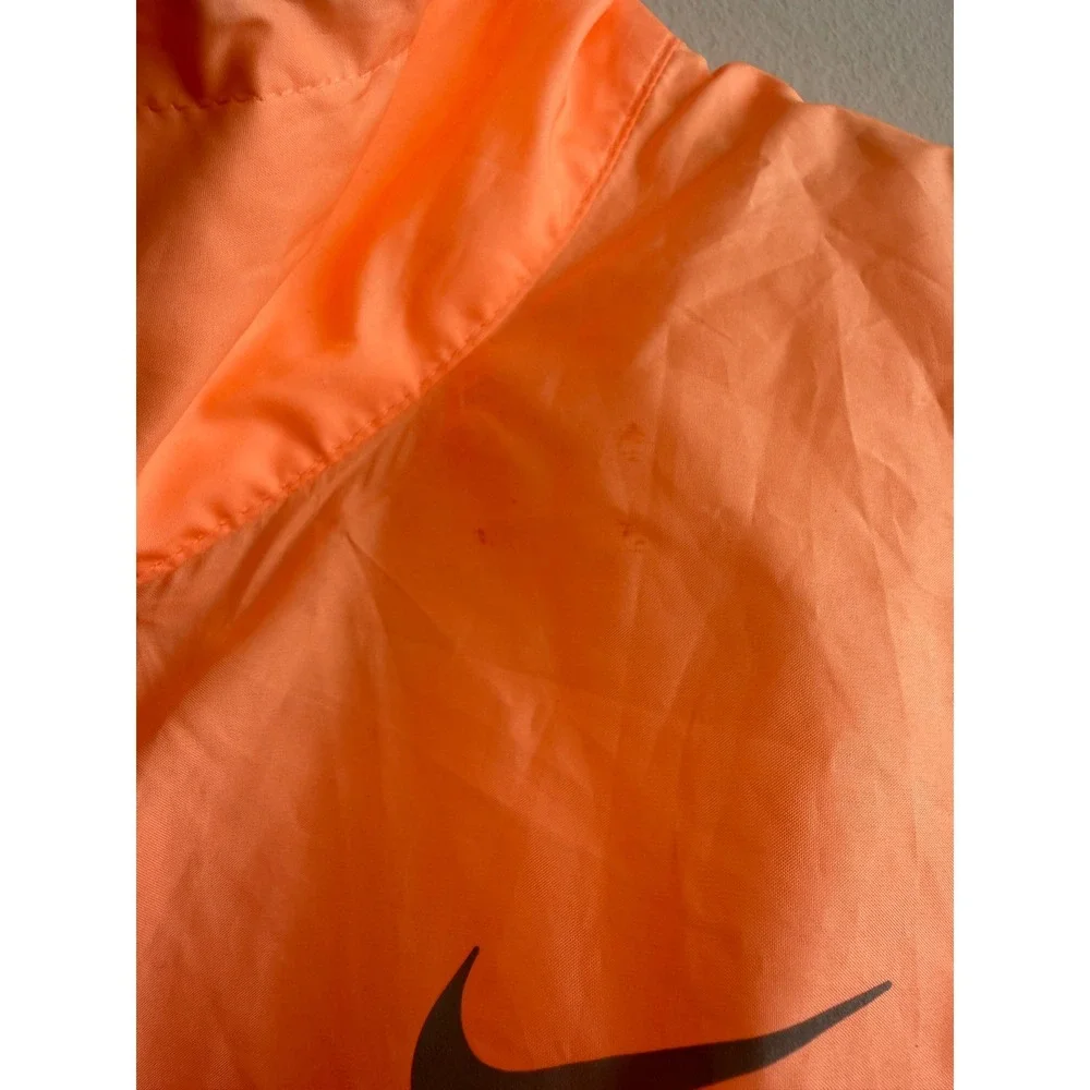 Nike Womens Orange Red Ombre Gradient Full Zip Running Vest Drawstring Small